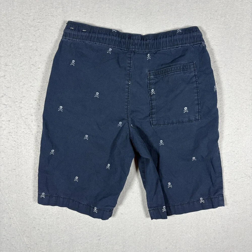 Abercrombie & Fitch Boys Size 7-8 Chino Shorts navy blue with pirates